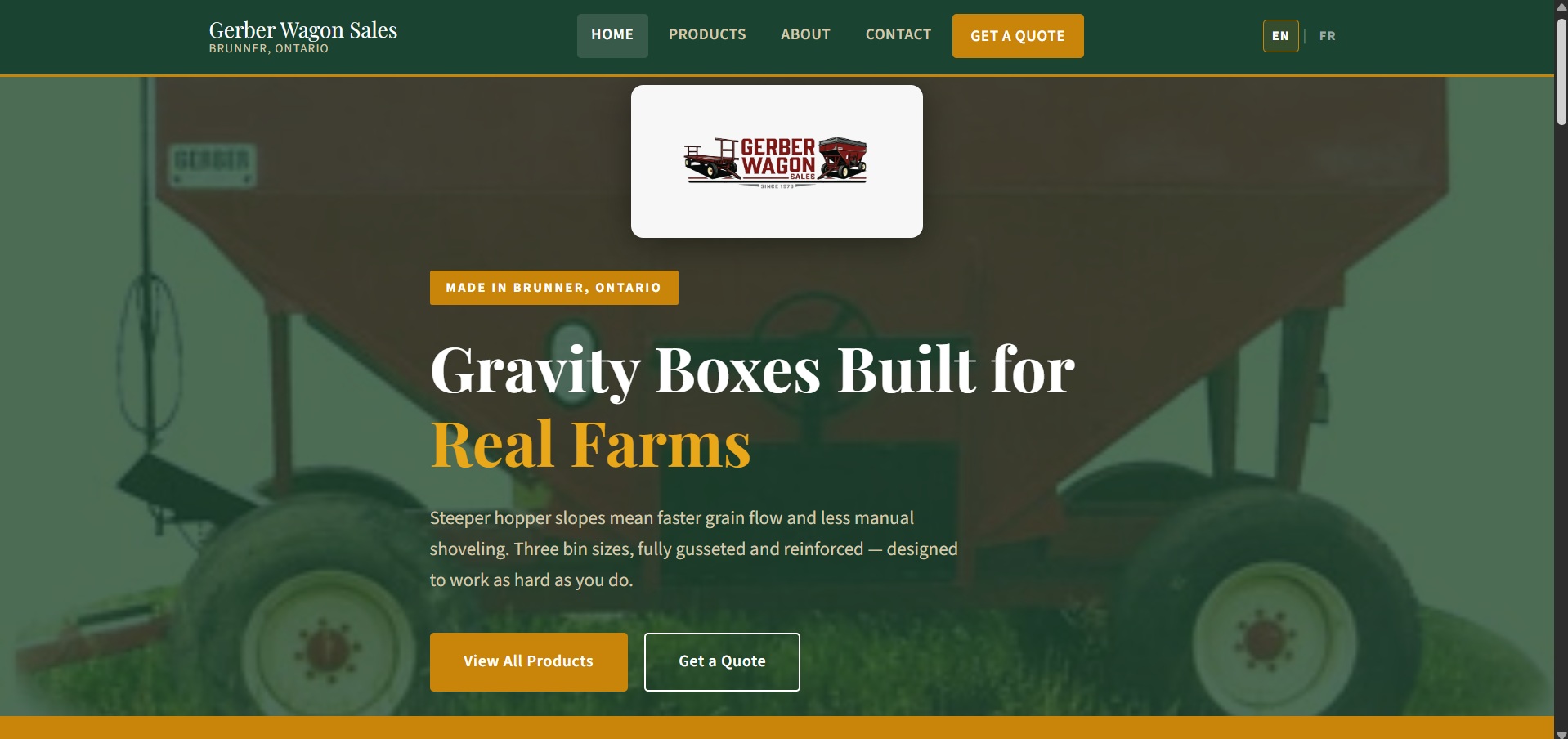 Gerber Wagon Sales — wagon dealer website Ontario
