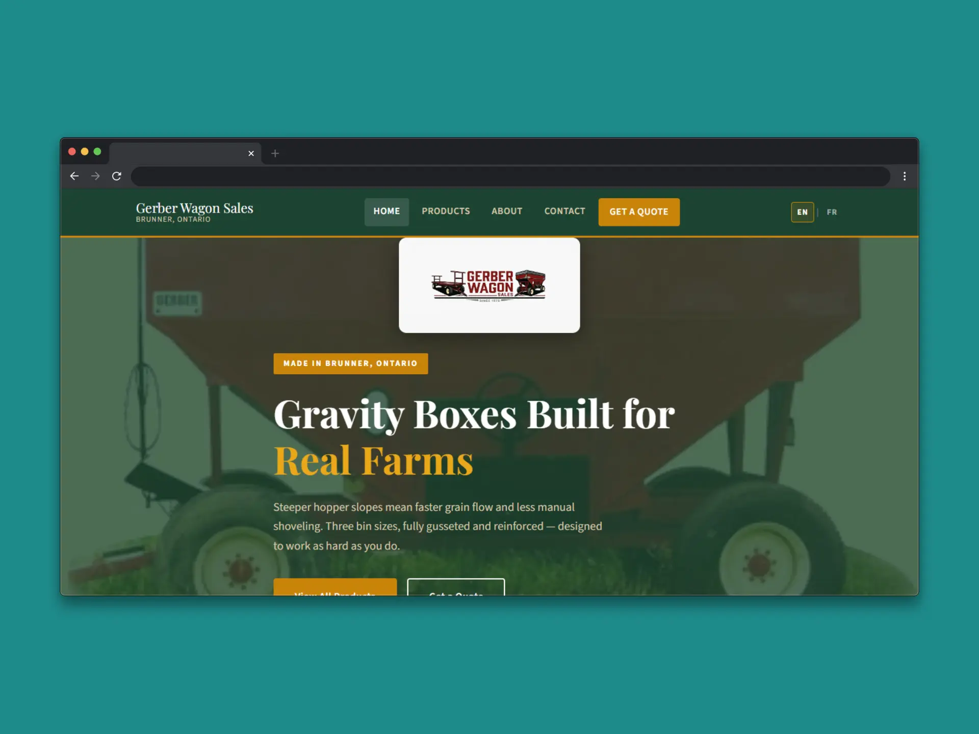 Gerber Wagon Sales website designed by KevFromTown