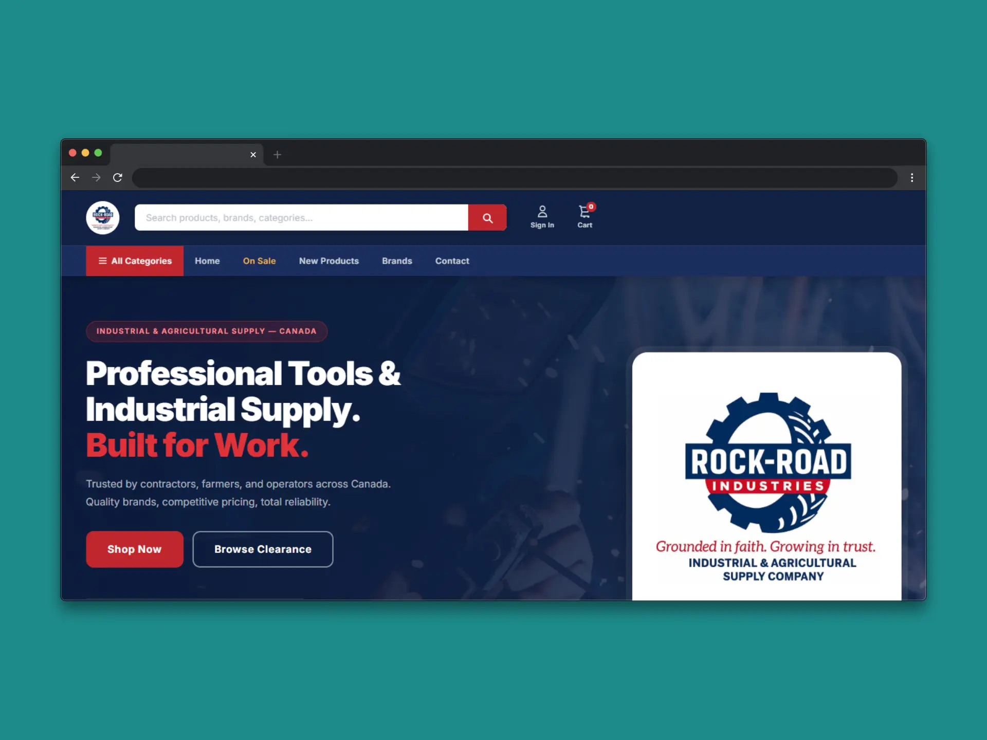 Rock-Road Industries webshop designed by KevFromTown